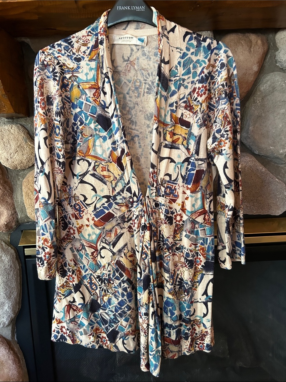 Anthro | Sparrow Women’s Beige Floral Print Lightweight Knit Cardigan, Size M